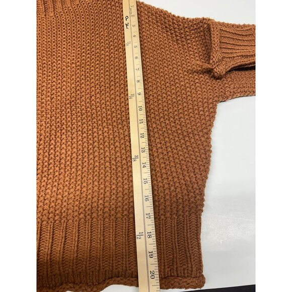 She + Sky Large Womens Rust Knit Turtleneck Sweater Large - Picture 7 of 11